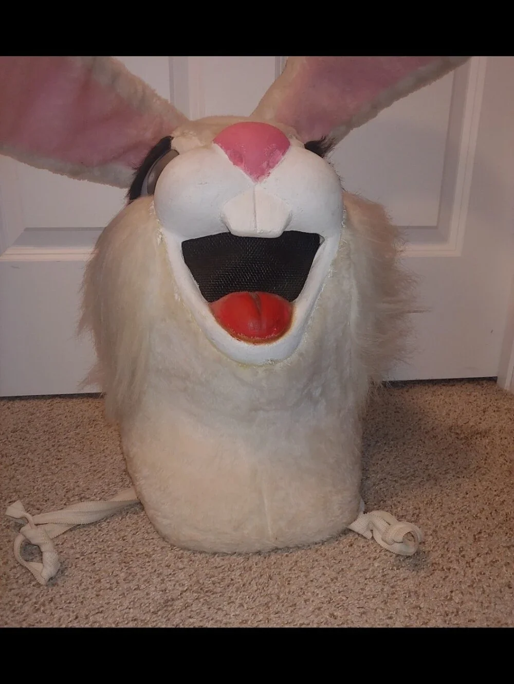 Vintage Bunny Rabbit Furry Head Costume Halloween Easter Full Mask